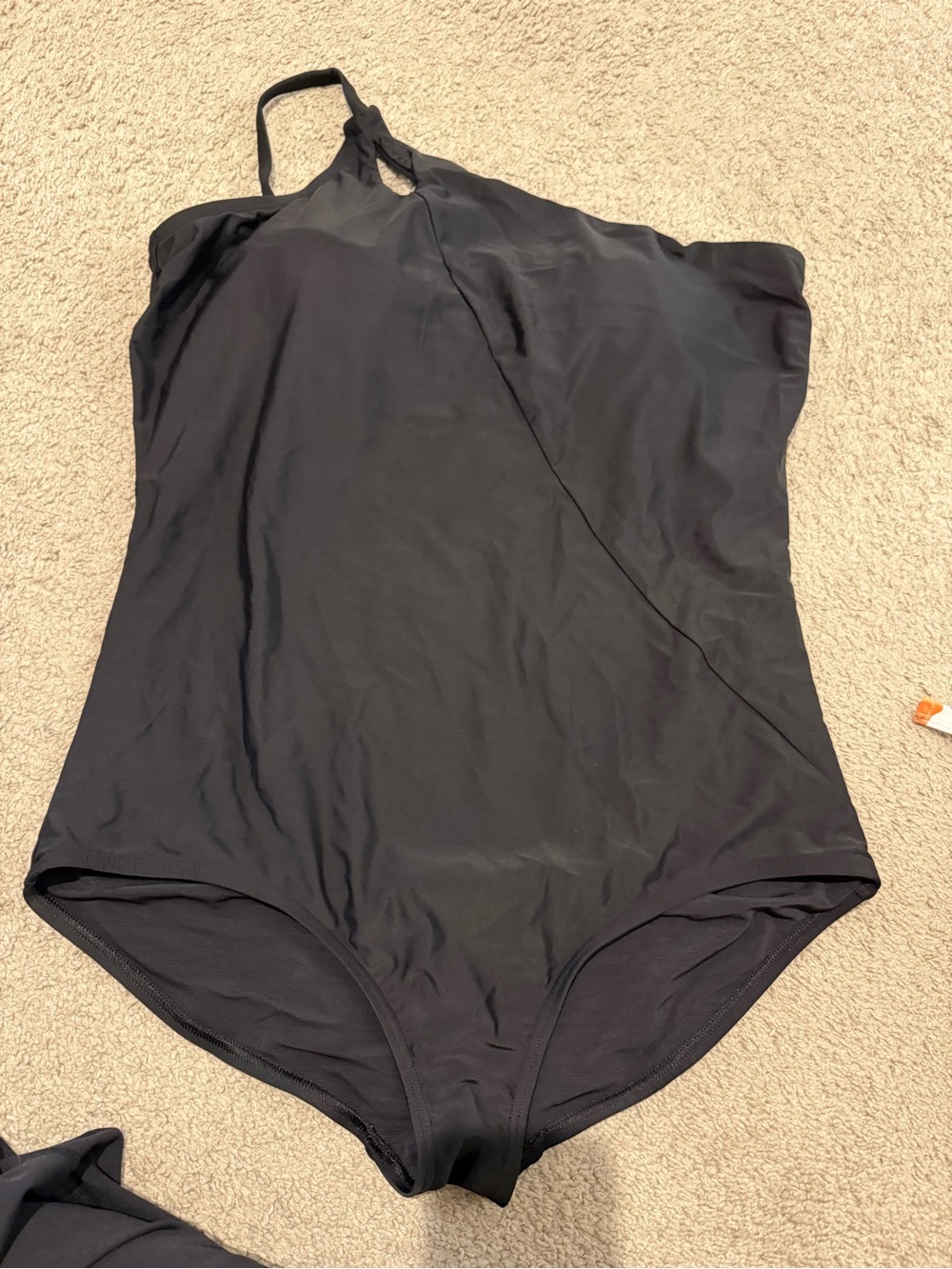 Lands' End Black One-Piece Swimsuit - Halter Neck